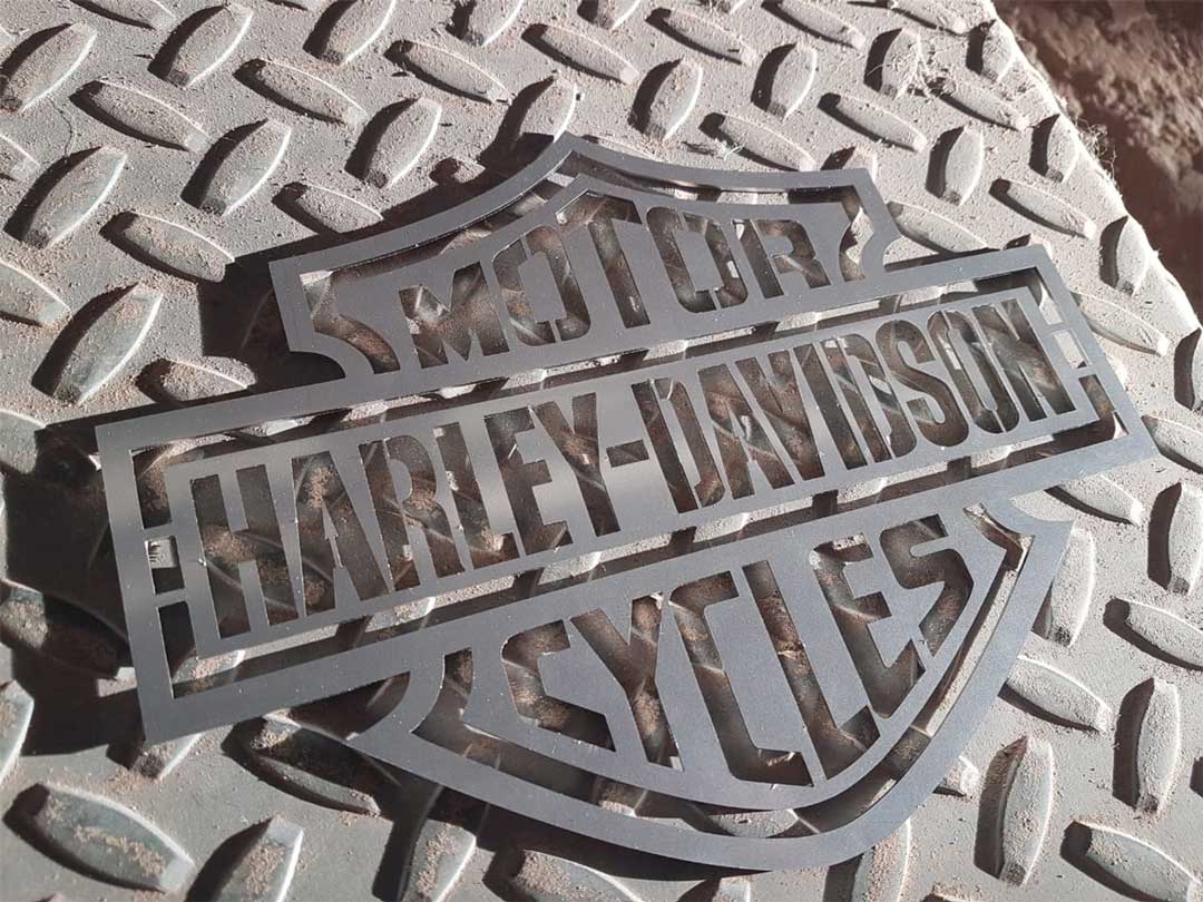 corte laser harley davidson logo